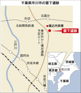 千葉県市川市の雷下遺跡